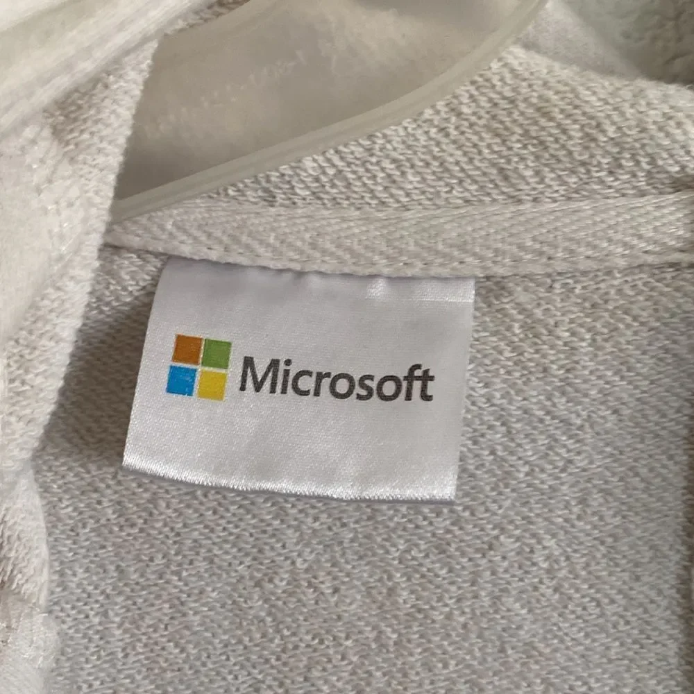 MICROSOFT Yin Yang FullZip Navy/White Sweatshirt Hoodie Size M - Picture 2 of 10
